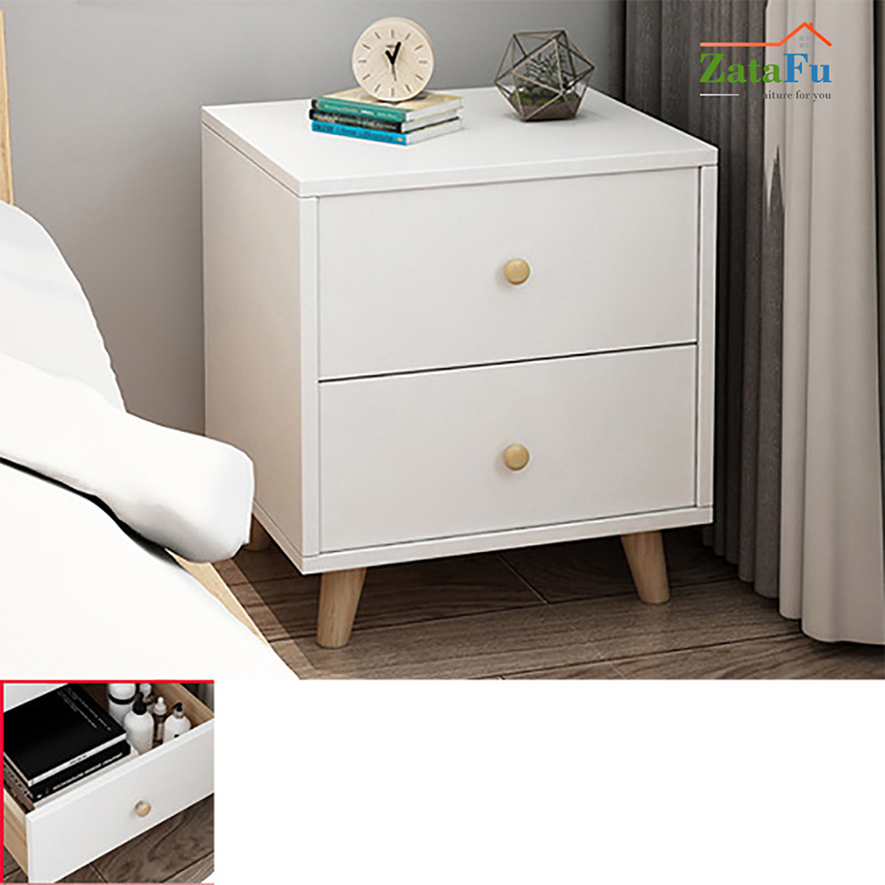 Tủ Kệ Để Đầu Giường Có 2 Ngăn Kéo Trang Trí Phòng Ngủ TUTT-01 ZataFu