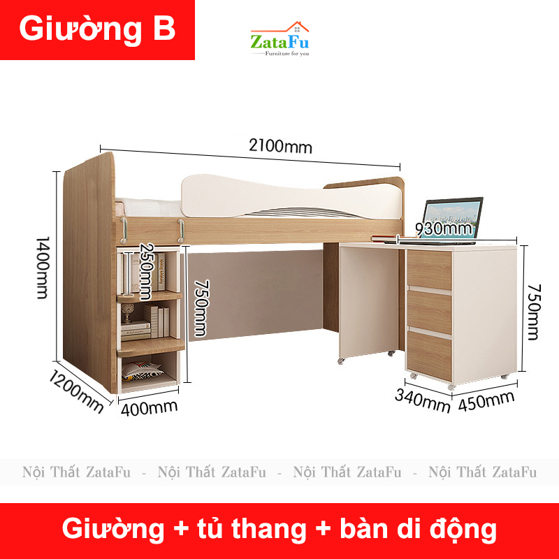 Giường ngủ thông minh nhiều modul kết hợp cho bé mẫu 2 GG-43