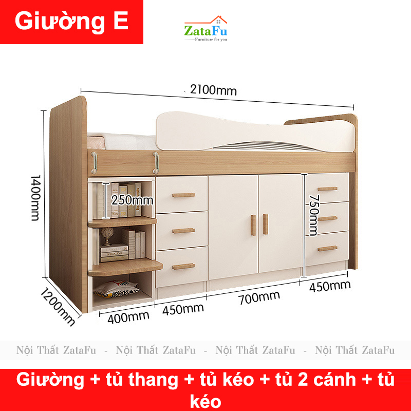 Giường ngủ thông minh nhiều modul kết hợp cho bé mẫu 2 GG-43
