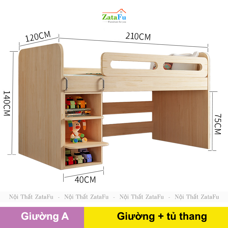 Giường ngủ đa năng kết hợp modul nội thất hiện đại cho bé GG-42