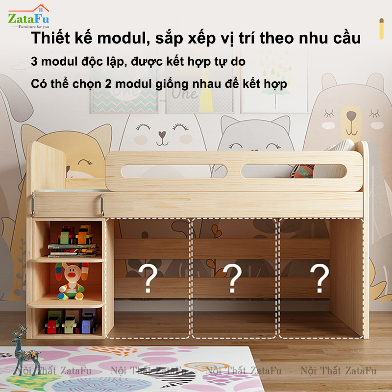 Giường ngủ đa năng kết hợp modul nội thất hiện đại cho bé GG-42