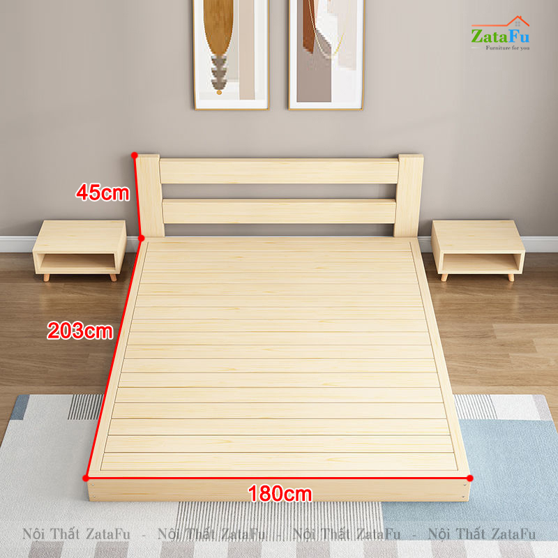 Giường Gỗ Phòng Ngủ Giường Đặt Sàn GG-24