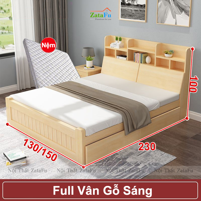 Giường ngủ gỗ công nghiệp hiện đại cho phòng ngủ tiện nghi GG-26