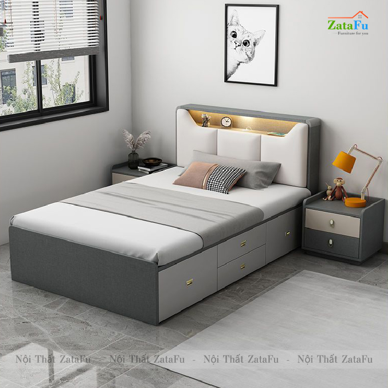 Giường ngủ đa năng kết hợp kệ sách bàn xoay GG-31