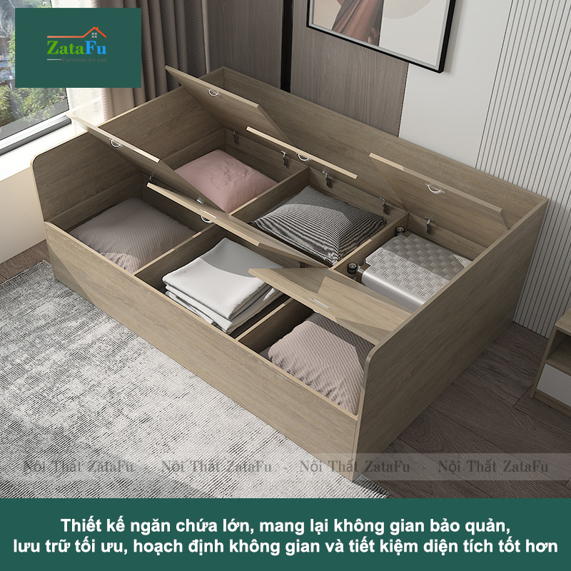Giường gỗ kết hợp sáng tạo cho phòng ngủ hiện đại GG-33