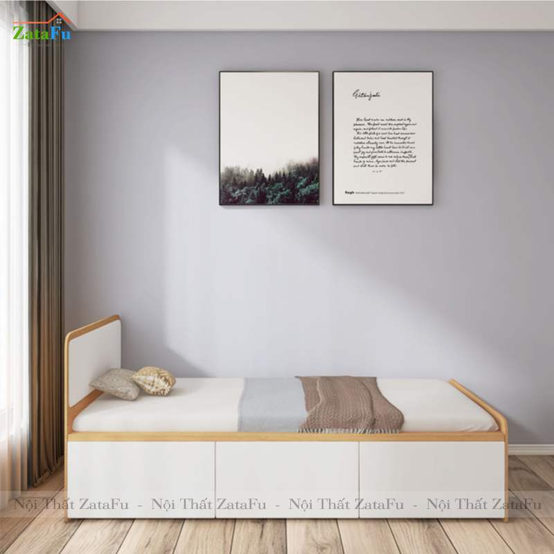Giường ngủ tích hợp kệ sách trang trí và bàn làm việc GG-14