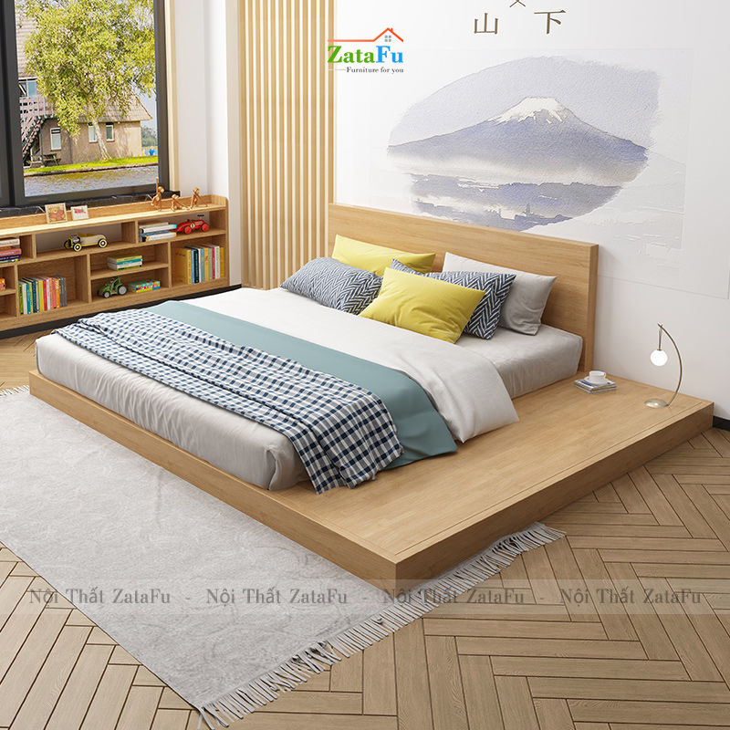 Giường ngủ gỗ phong cách Nhật Bản chắc chắn sẽ làm bạn xuýt xoa ngay từ cái nhìn đầu tiên. Với việc sử dụng gỗ tự nhiên cao cấp, các chi tiết cắt gỗ tinh xảo, giường ngủ trở thành tâm điểm của phòng ngủ. Bạn sẽ cảm thấy thật thoải mái và bình yên hơn khi nằm trong một chiếc giường ngủ như thế này.