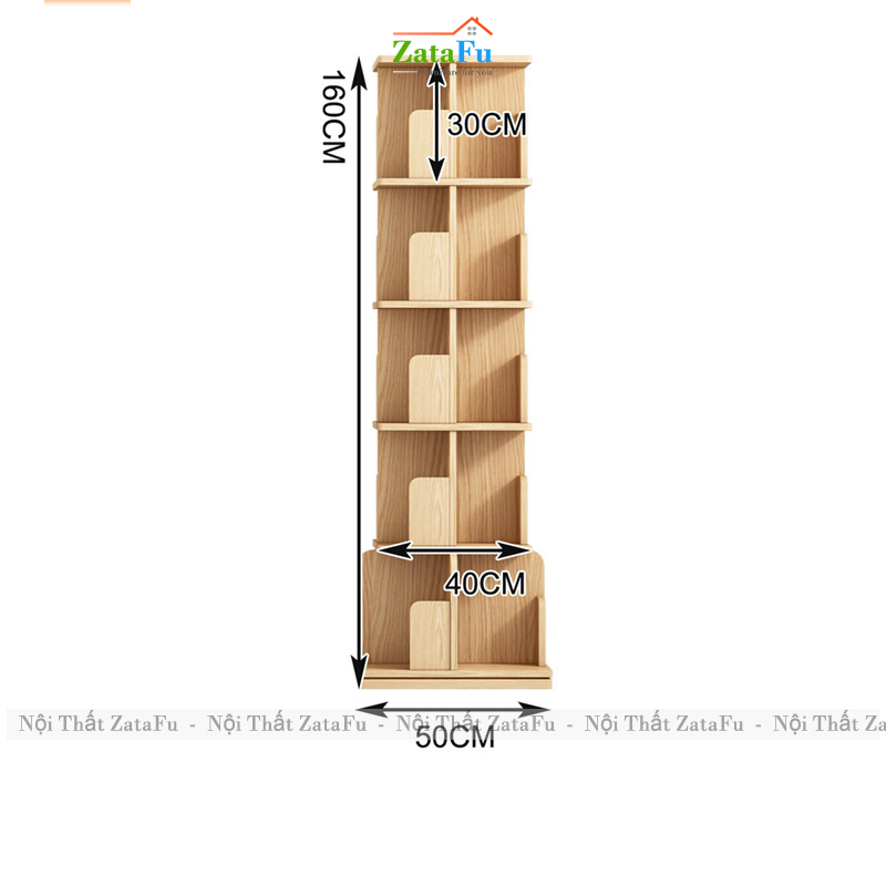Kệ Đựng Sách Xoay 360 Độ Kệ Gỗ Trang Trí Sách Vở Kệ Xoay Cho Bé KTT-143 ZataFu
