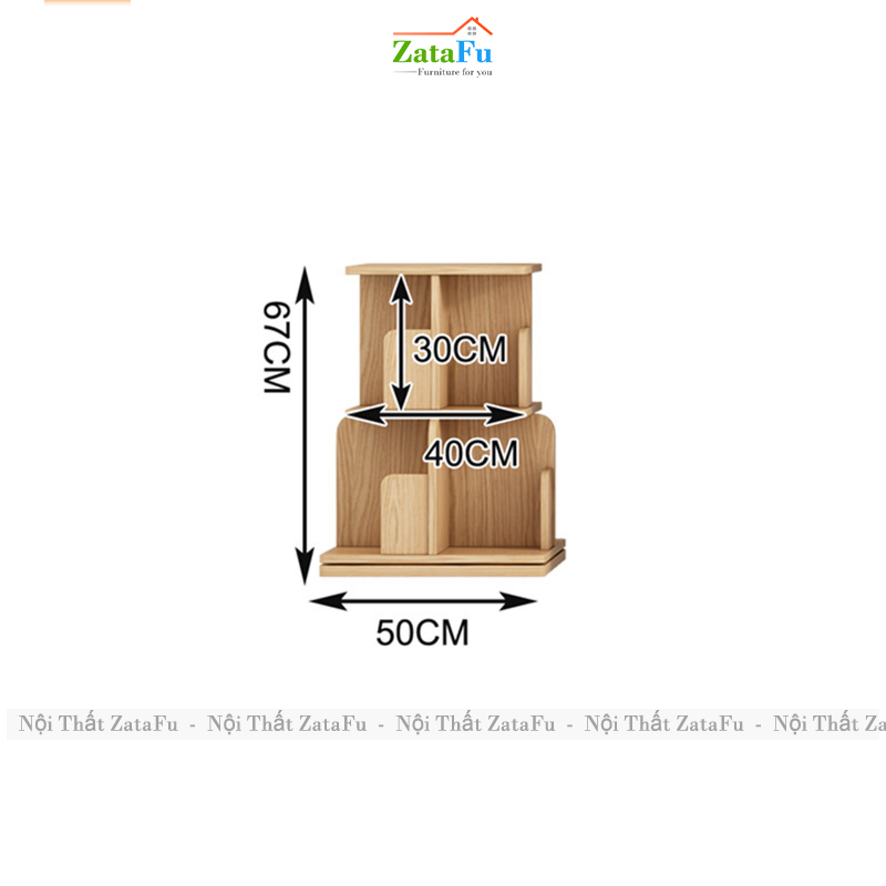 Kệ Đựng Sách Xoay 360 Độ Kệ Gỗ Trang Trí Sách Vở Kệ Xoay Cho Bé KTT-143 ZataFu
