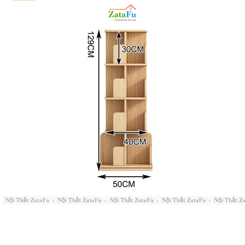 Kệ Đựng Sách Xoay 360 Độ Kệ Gỗ Trang Trí Sách Vở Kệ Xoay Cho Bé KTT-143 ZataFu