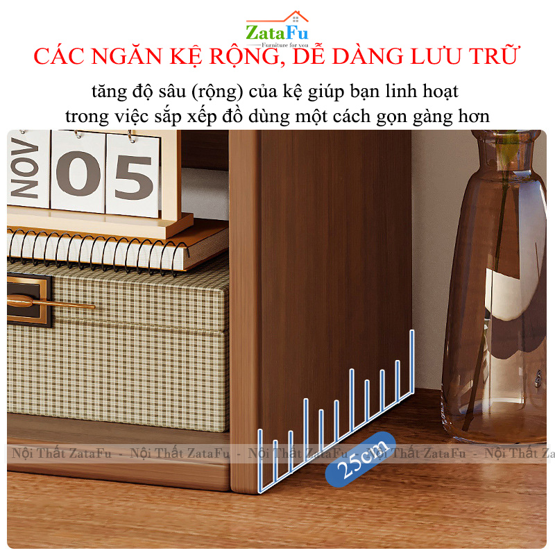Kệ Để Bàn Kệ Gỗ Thiết Kế Đơn Giản Gon Gàng Làm Từ Gỗ MDF KTT-146 ZataFu
