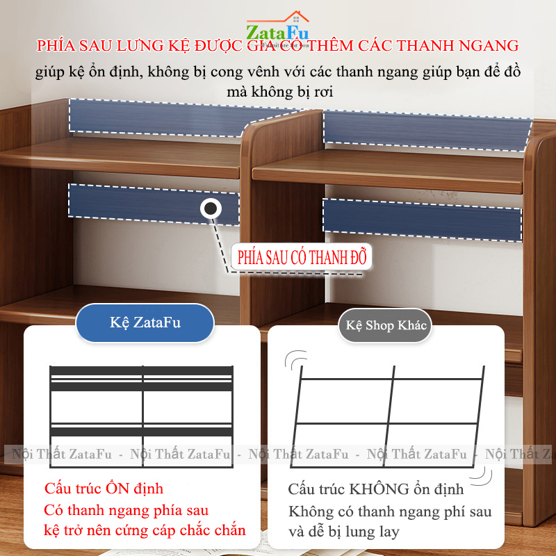 Kệ Để Bàn Kệ Gỗ Thiết Kế Đơn Giản Gon Gàng Làm Từ Gỗ MDF KTT-146 ZataFu