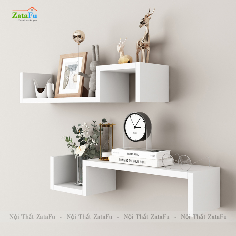 Kệ decor gắn tường hình bậc thang uốn lượn độc đáo KTT-120