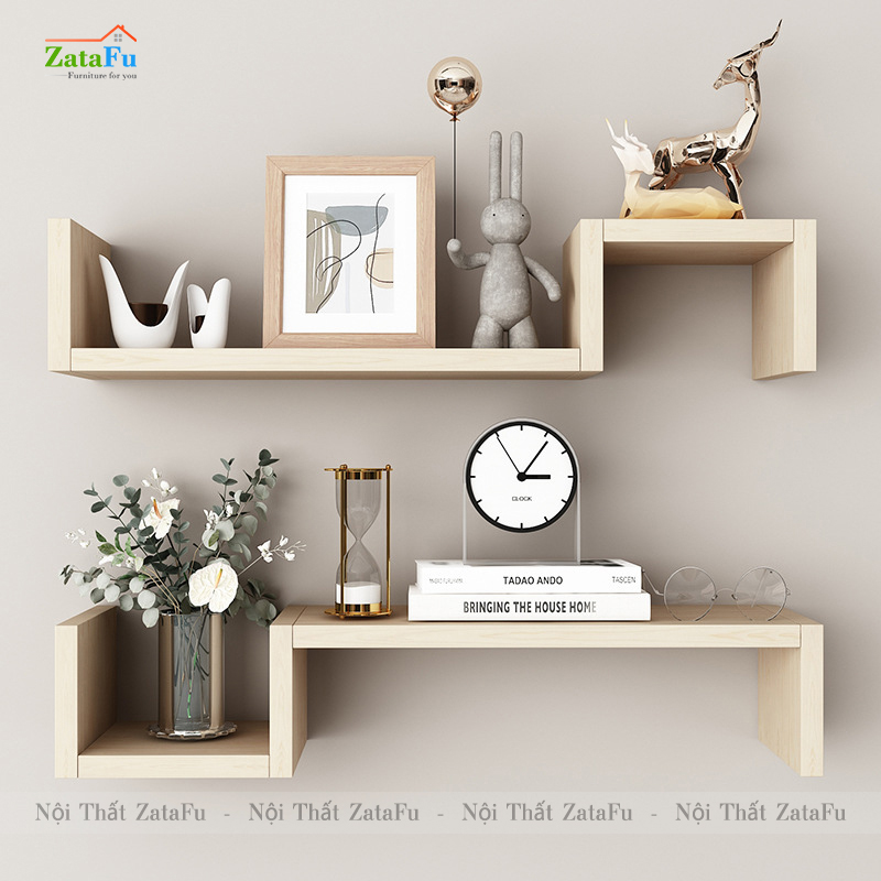 Kệ decor gắn tường hình bậc thang uốn lượn độc đáo KTT-120
