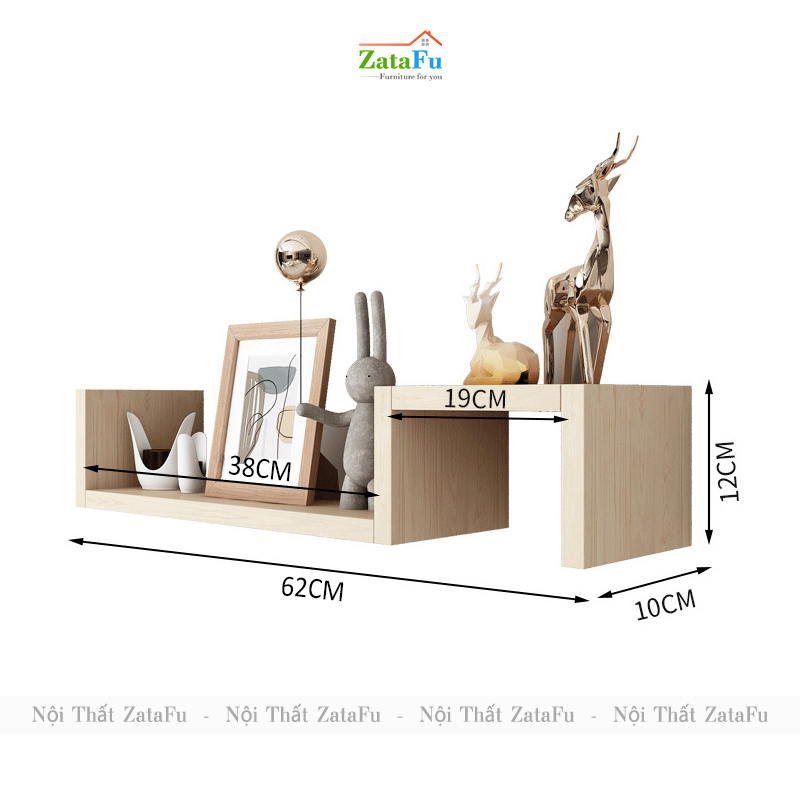 Kệ decor gắn tường hình bậc thang uốn lượn độc đáo KTT-120