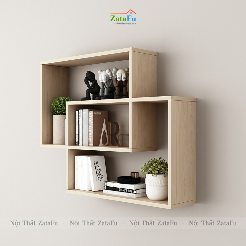 Kệ chữ nhật ghép đôi decor gắn tường phong cách KTT-110