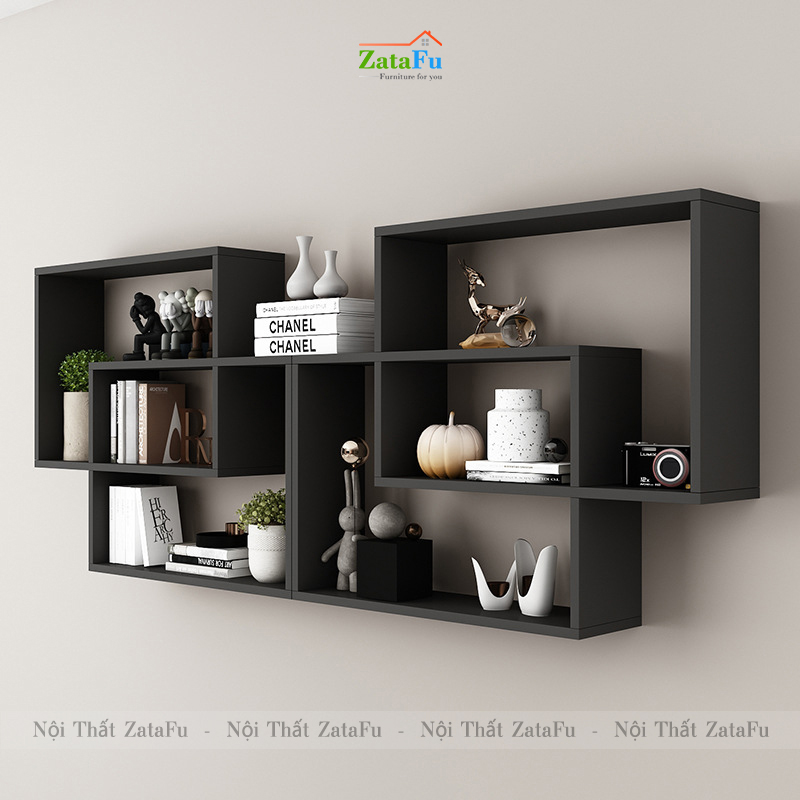 Kệ chữ nhật ghép đôi decor gắn tường phong cách KTT-110