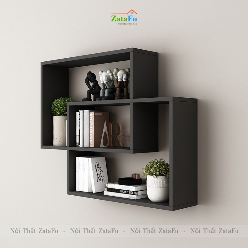 Kệ chữ nhật ghép đôi decor gắn tường phong cách KTT-110