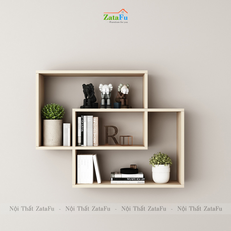 Kệ chữ nhật ghép đôi decor gắn tường phong cách KTT-110