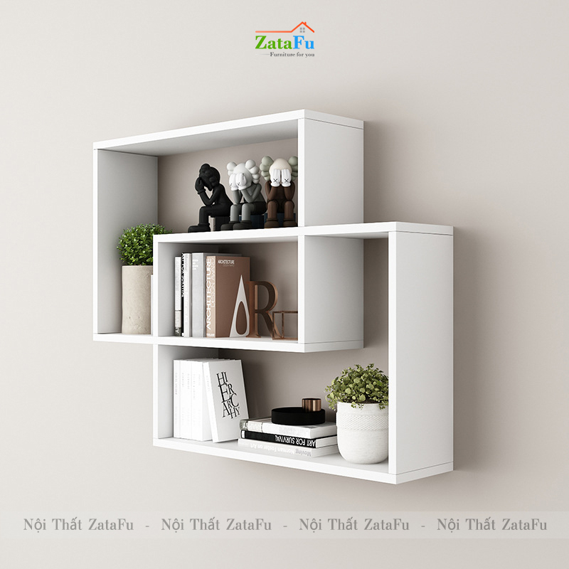 Kệ chữ nhật ghép đôi decor gắn tường phong cách KTT-110