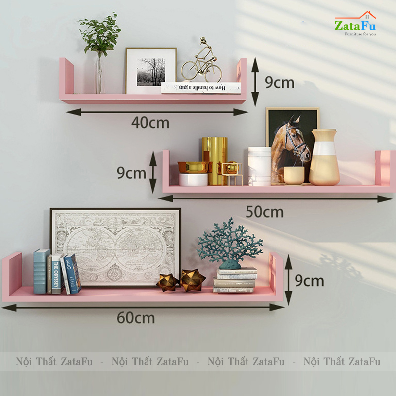 Kệ trang trí treo tường chữ U đa năng nhiều kích thước KTT-93