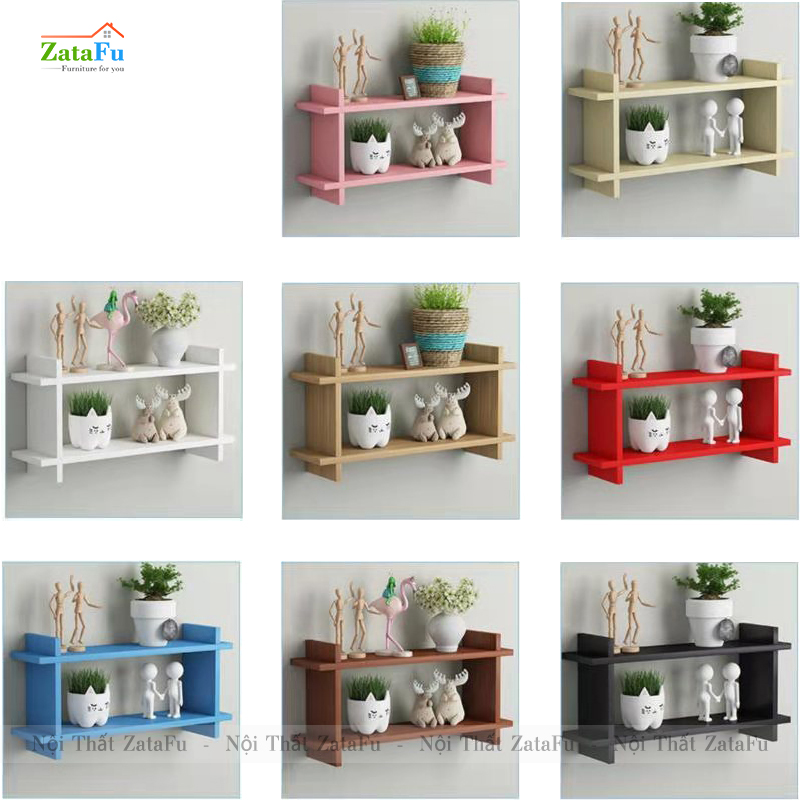 Kệ gỗ mini hình thang decor gắn tường xinh xắn KTT-113