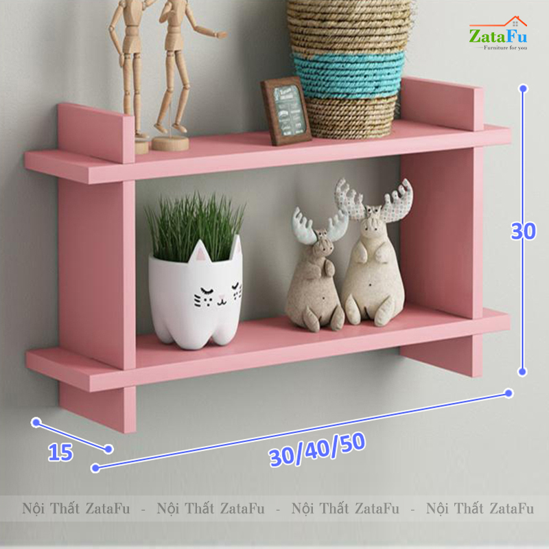 Kệ gỗ mini hình thang decor gắn tường xinh xắn KTT-113