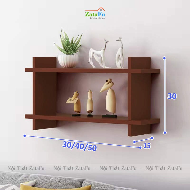 Kệ gỗ mini hình thang decor gắn tường xinh xắn KTT-113