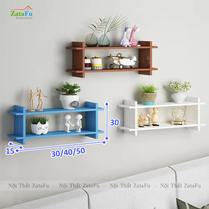 Kệ gỗ mini hình thang decor gắn tường xinh xắn KTT-113