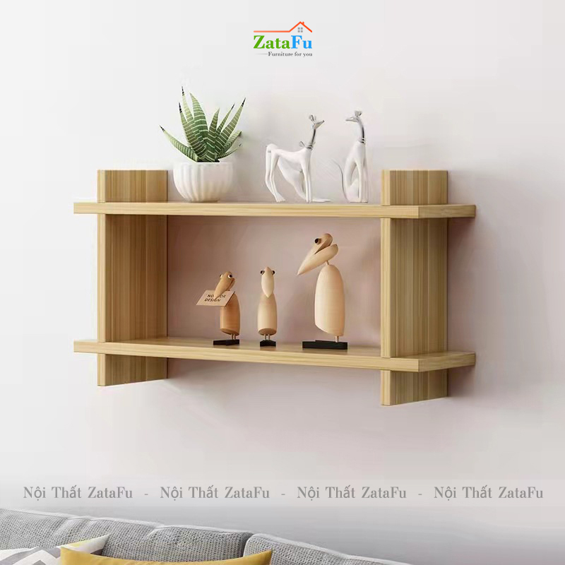 Kệ gỗ mini hình thang decor gắn tường xinh xắn KTT-113