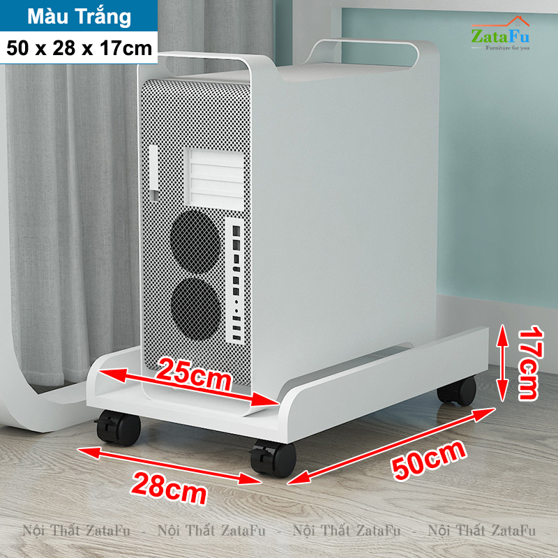 Kệ kê thùng máy tính để bàn CPU có bánh xe di chuyển gắn khóa bánh và ngăn kệ KTT-126