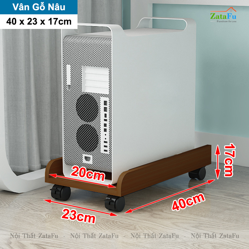 Kệ kê thùng máy tính để bàn CPU có bánh xe di chuyển gắn khóa bánh và ngăn kệ KTT-126