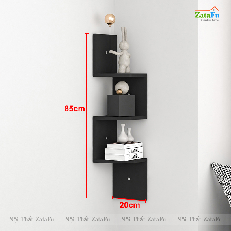 Kệ decor gỗ kệ sách gắn tường hình ziczac mới lạ cho căn phòng KTT-51