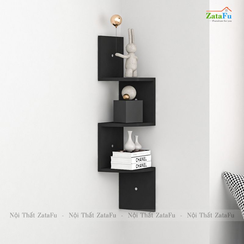 Kệ decor gỗ kệ sách gắn tường hình ziczac mới lạ cho căn phòng KTT-51
