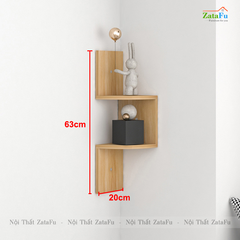 Kệ decor gỗ kệ sách gắn tường hình ziczac mới lạ cho căn phòng KTT-51