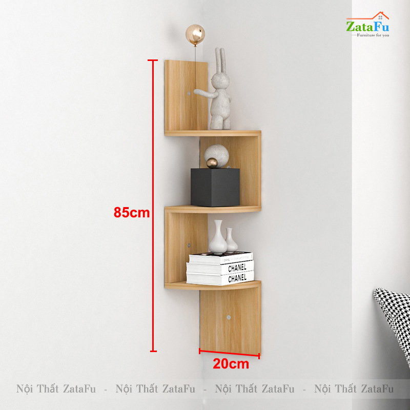 Kệ decor gỗ kệ sách gắn tường hình ziczac mới lạ cho căn phòng KTT-51