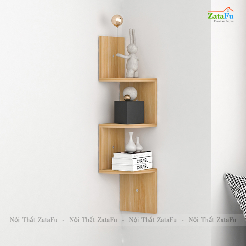Kệ decor gỗ kệ sách gắn tường hình ziczac mới lạ cho căn phòng KTT-51