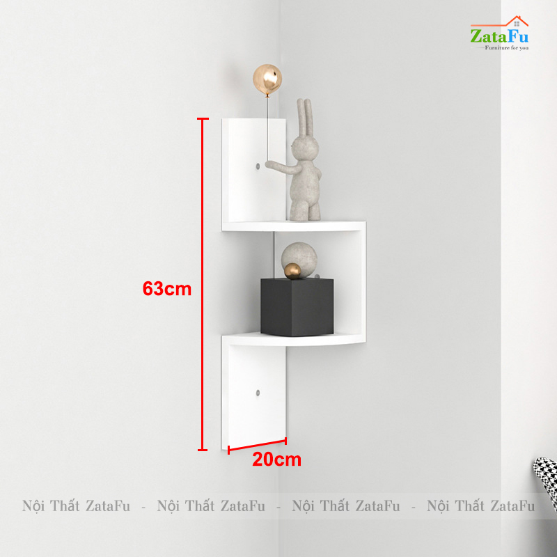 Kệ decor gỗ kệ sách gắn tường hình ziczac mới lạ cho căn phòng KTT-51