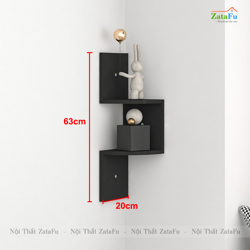 Kệ decor gỗ kệ sách gắn tường hình ziczac mới lạ cho căn phòng KTT-51