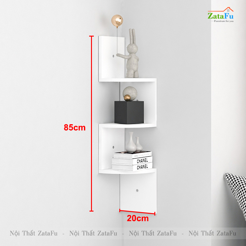 Kệ decor gỗ kệ sách gắn tường hình ziczac mới lạ cho căn phòng KTT-51
