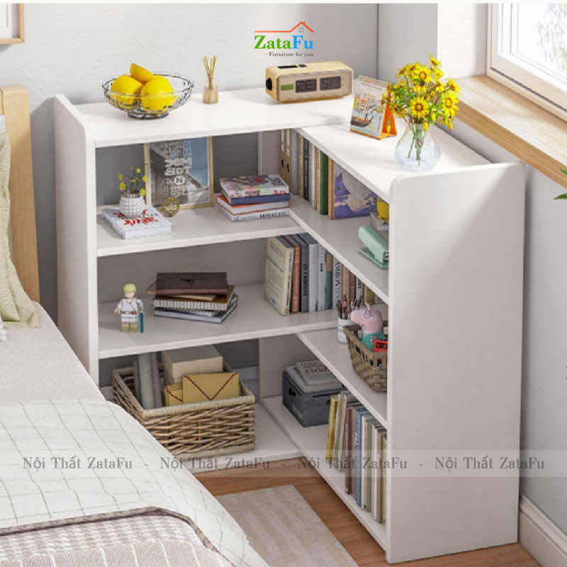 Kệ sách gỗ xoay gấp gọn hiện đại cho phòng ngủ của bé KTT-61