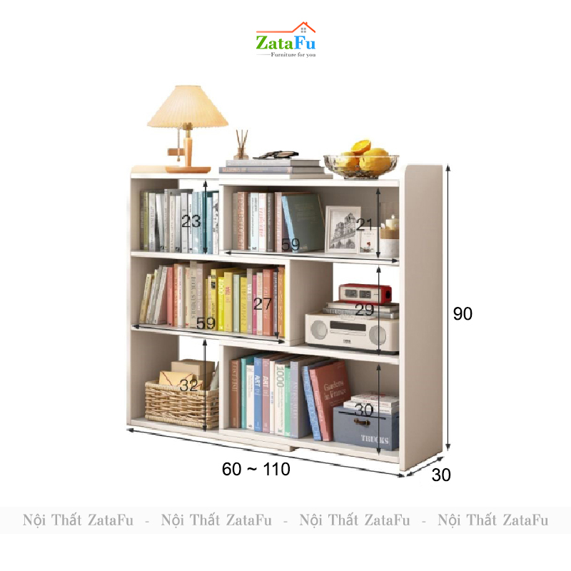 Kệ sách gỗ xoay gấp gọn hiện đại cho phòng ngủ của bé KTT-61