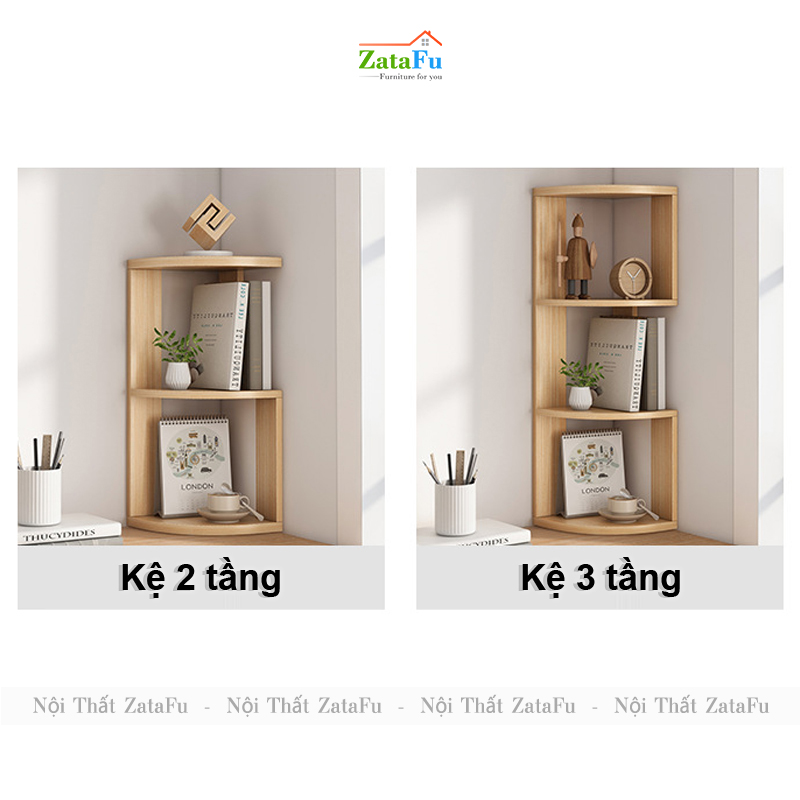 Kệ Sách Gỗ Góc Tường Trang Trí Decor Để Bàn Làm Việc KTT-119