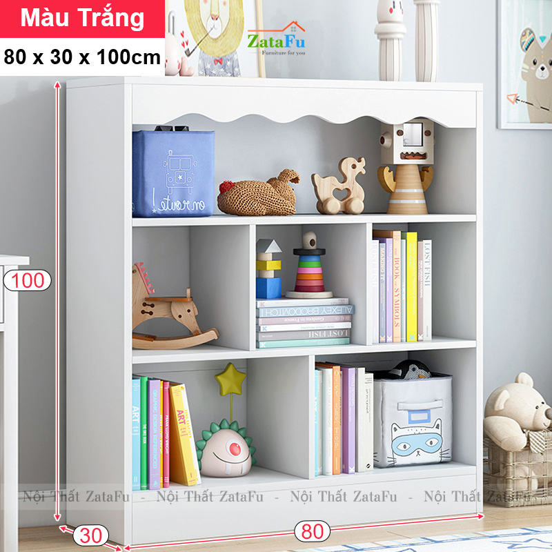 Kệ Sách Gỗ Để Sàn Xin Xắn Trang Trí Phòng Học, Phòng Ngủ Cho BÉ KTT-81