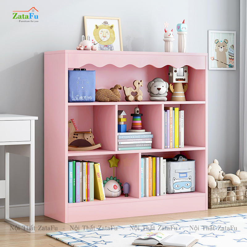 Kệ Sách Gỗ Để Sàn Xin Xắn Trang Trí Phòng Học, Phòng Ngủ Cho BÉ KTT-81