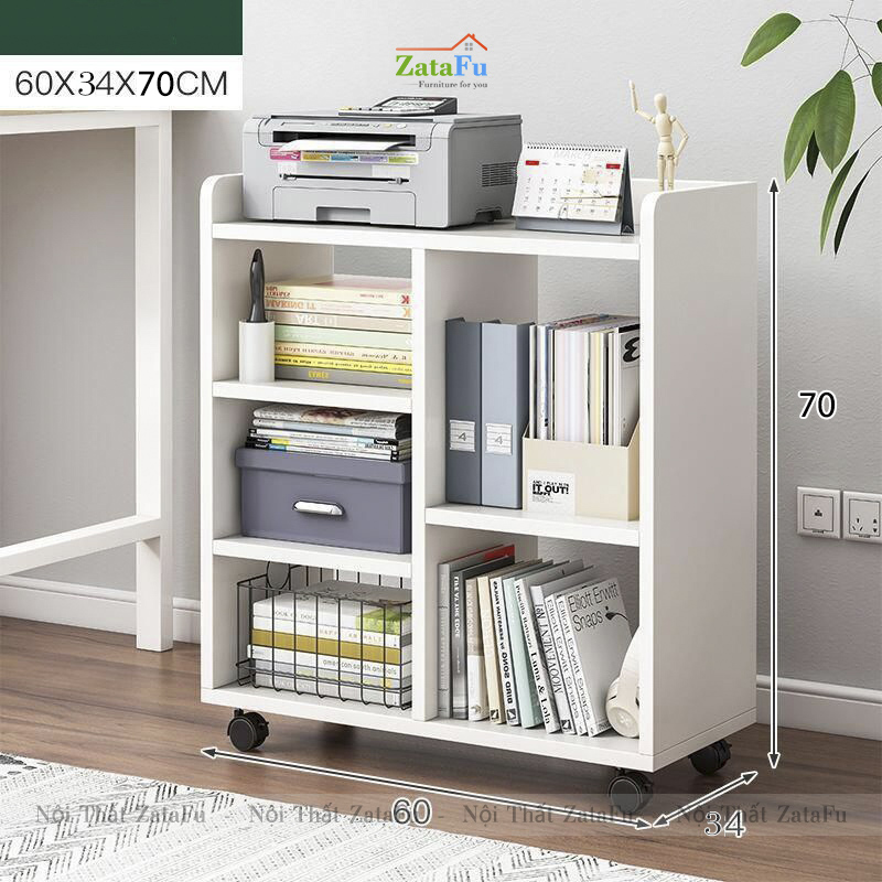 Kệ Tài Liệu Văn Phòng Kệ Để Máy In Bánh Xe Có Khoa Di Động KTT-69 ZataFu