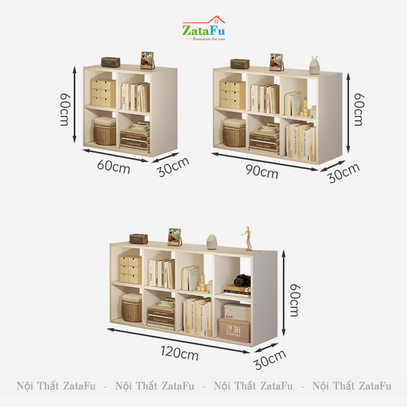 Kệ Trang Trí Ô Vuông Nhiều Tầng Nhiều Ngăn Cho Phòng Khách Phòng Ngủ Dùng Ván MDF Dày 17mm KTT-84