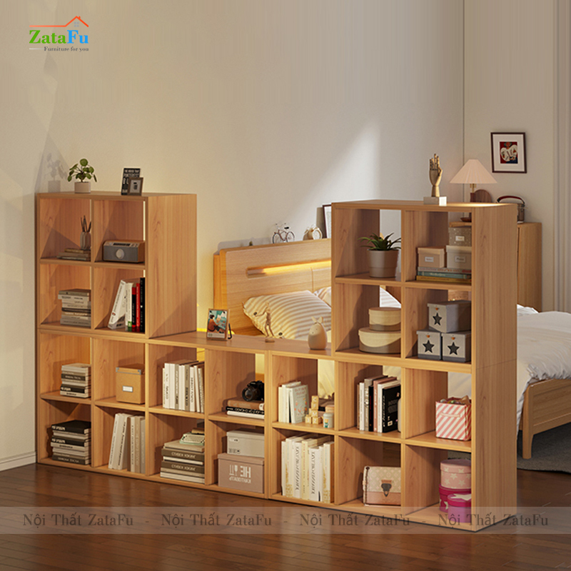 Kệ Trang Trí Ô Vuông Nhiều Tầng Nhiều Ngăn Cho Phòng Khách Phòng Ngủ Dùng Ván MDF Dày 17mm KTT-84