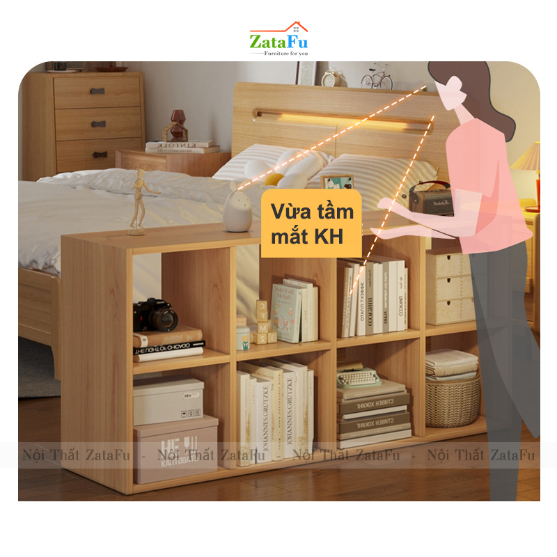 Kệ Trang Trí Ô Vuông Nhiều Tầng Nhiều Ngăn Cho Phòng Khách Phòng Ngủ Dùng Ván MDF Dày 17mm KTT-84