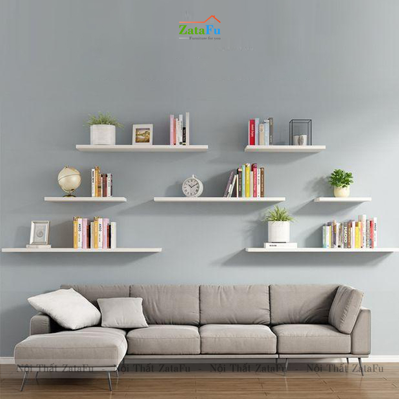 Kệ treo tường gỗ decor phòng ván rộng 15cm nhiều kích thước mẫu 3 KTT-95